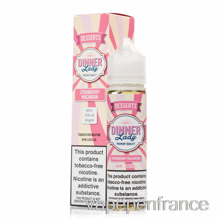 Macaron Aux Fraises - E-liquide Vape Dinner Lady - 60 Ml 0 Mg Stylo Vape